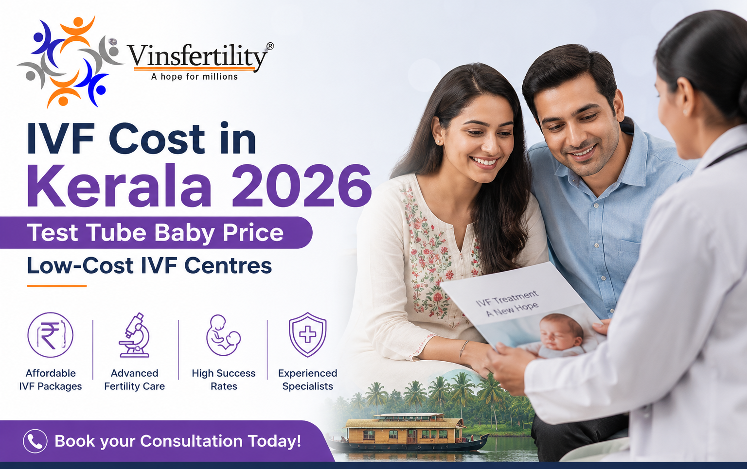 IVF Cost in Kerala 2026 | Low-Cost IVF Plans | Vinsfertility